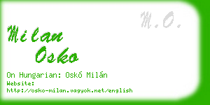 milan osko business card